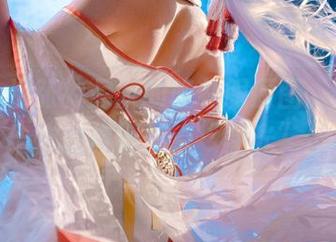 小心，这张如月灰的晚礼服原图，随时能给你的桌面加点“星光”。